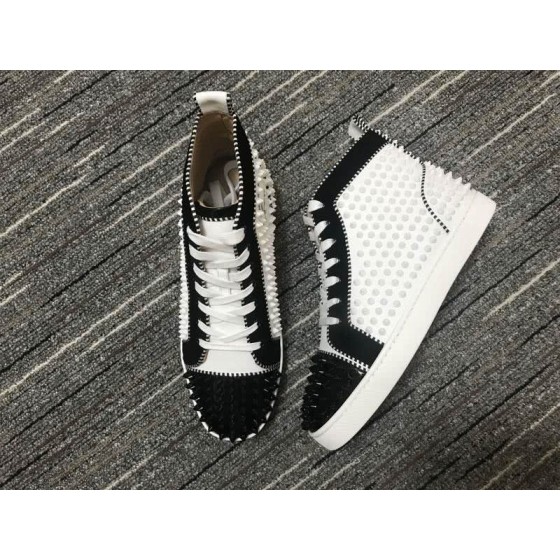 Christian Louboutin Sneakers High Top All Rivets White Black Men Women