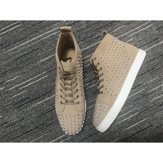 Christian Louboutin Sneakers High Top All Rivets Coffee Men Women