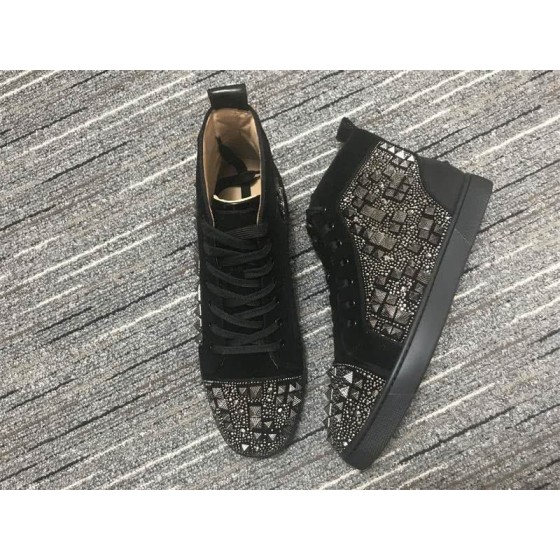 Christian Louboutin Sneakers High Top Rivets Black Men Women