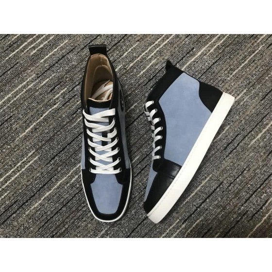 Christian Louboutin Sneakers High Top Suede Blue Black Men Women