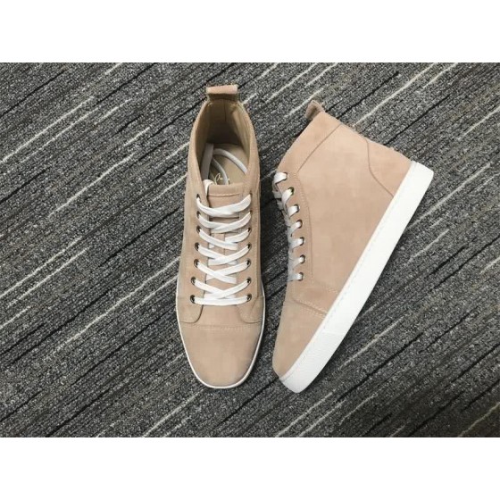 Christian Louboutin Sneakers High Top Suede Nude Men Women