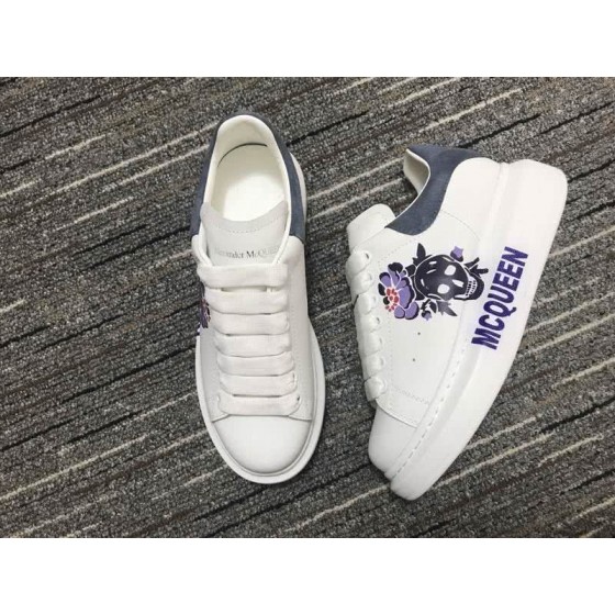 Alexander McQueen Sneakers Leather Skull White Blue Grey Men Women