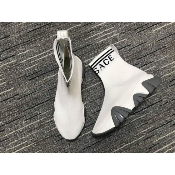 Versace Sock Shoes High Quality White Grey Men Women