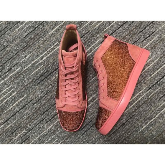 Christian Louboutin Sneakers High Top Rhinestones Pink Men Women