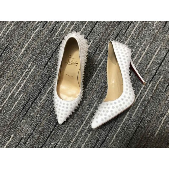Christian Louboutin High Heels Pump Leather Rivets White Women