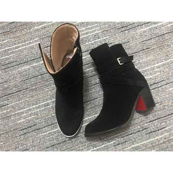 Christian Louboutin Boots Heels Suede Black Women