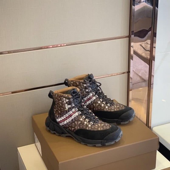 Burberry Sneakers Top Quality High Top Coffee Black Men