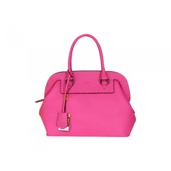 Fendi Original Leather Medium Selleria Adele Satchel Hot Pink