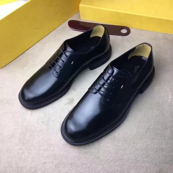 Fendi Lace-ups Black Real Calf Leather Men