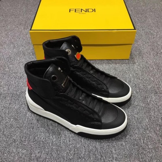 Fendi Sneakers High Top Black Red White Men