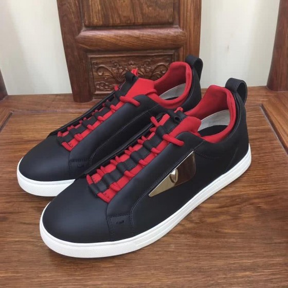 Fendi Slip-on Silver Monster Black Red Upper White Sole Men