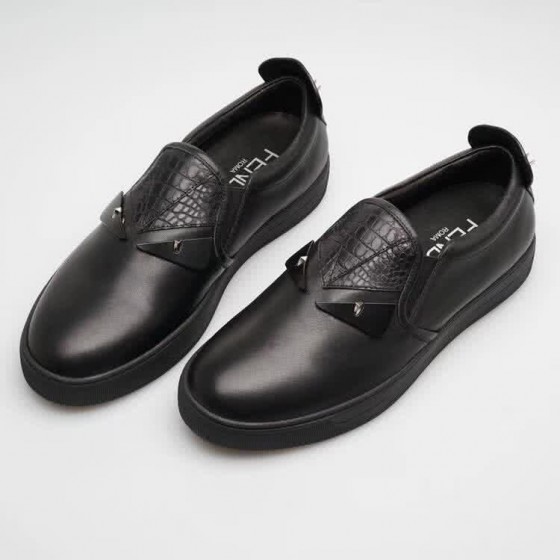 Fendi Sneakers Real Leather Monster All Black Men