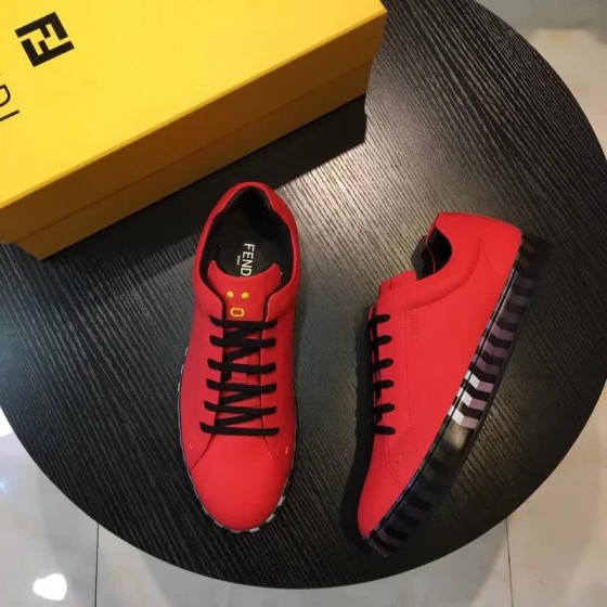 Fendi Sneakers Red Upper Black Sole Men