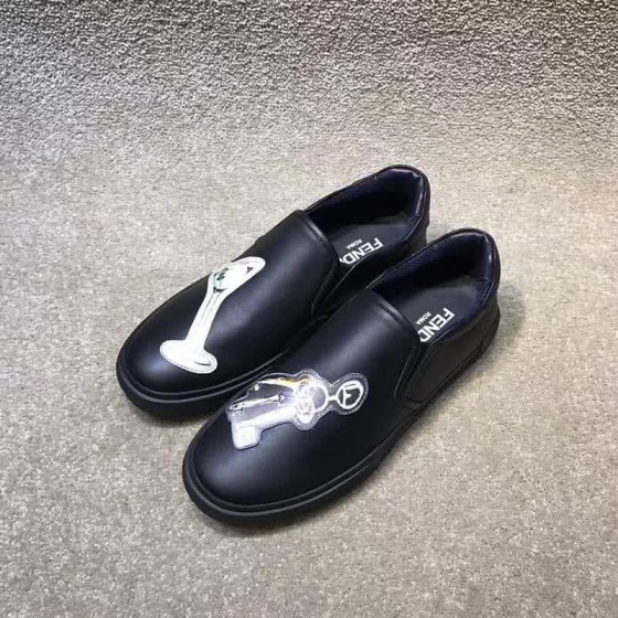 Fendi Sneakers Leather Painting Black Men