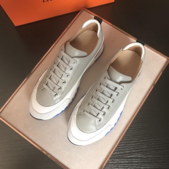 Hermes Fashion Comfortable Shoes Cowhide White And Green Men