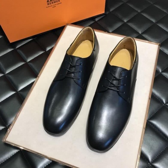 Hermes Fashion Comfortable Shoes Cowhide Black Men