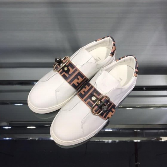 Fendi Sneakers Buckle White Black Brown Men