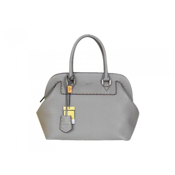 Fendi Original Leather Medium Selleria Adele Satchel Khaki