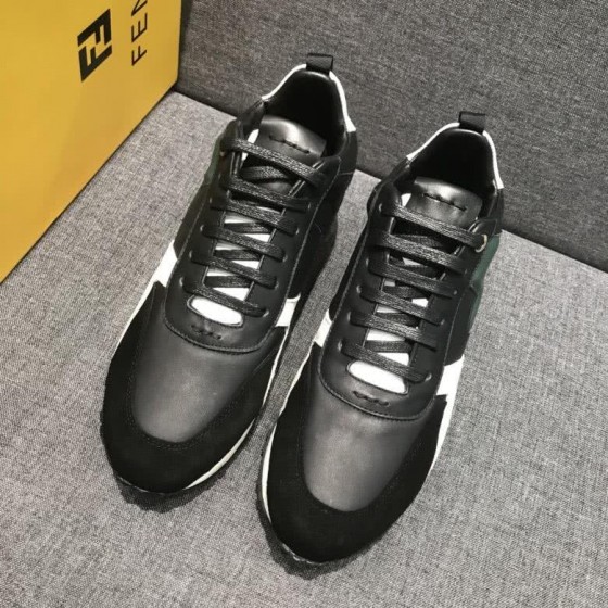 Fendi Sneakers Black Creamy And White Men