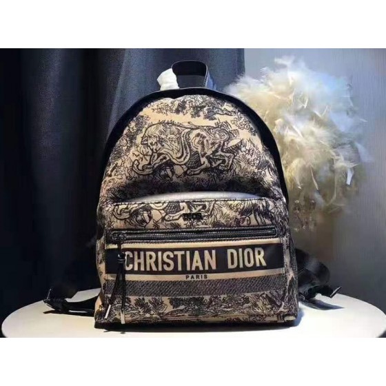 Dior Oblique With Christian Logo Backpack Lion Black