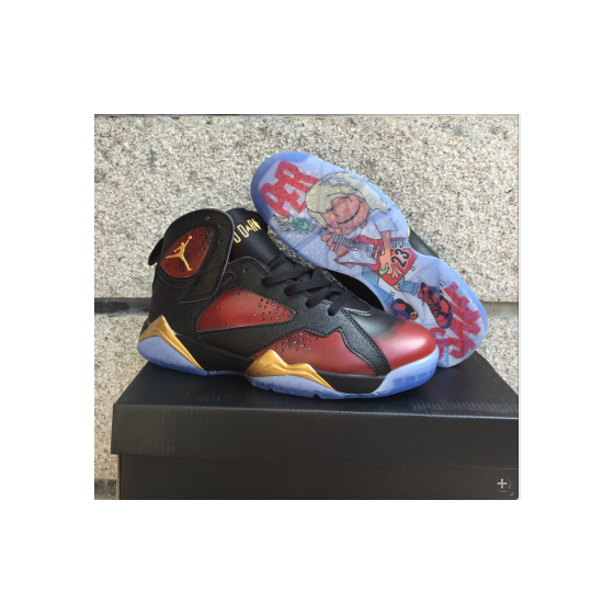 Air Jordan 7 Black Red And Gold Men