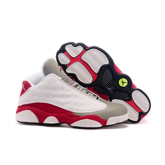 Air Jordan 13 White Grey And Red Upper Men