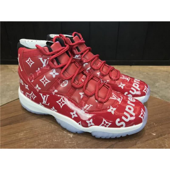 Air Jordan 11 X Supreme x LV Red And White Letter Men