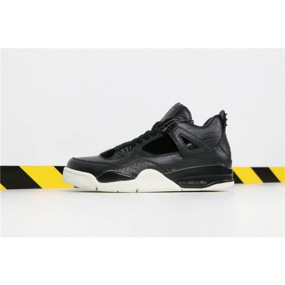 Air Jordan 4 Retro Premium “Black Leather Black And White Men