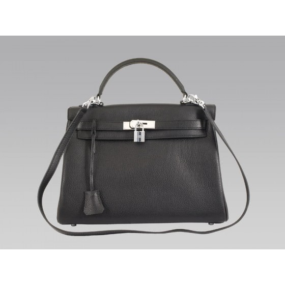 Hermes Kelly 32cm Togo Leather Clemence Black