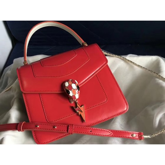 Bvlgari Flap Cover Serpenti Forever 18cm Calfskin White And Red