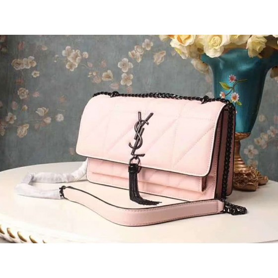 Saint Laurent Jamie Medium Carre Rive In Clafskin Pink