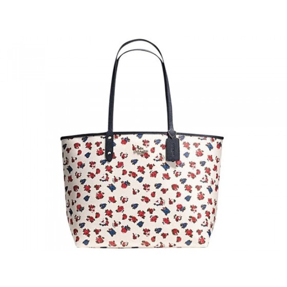 Coach Tea Rosa Reversible Tote White