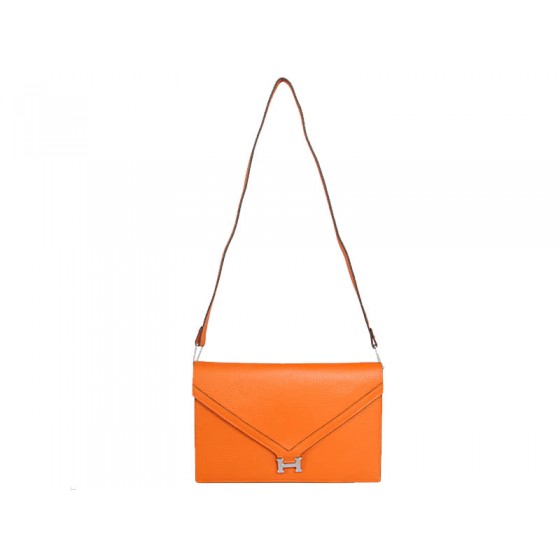 Hermes Pilot Envelope Clutch Orange With Silver Hardware
