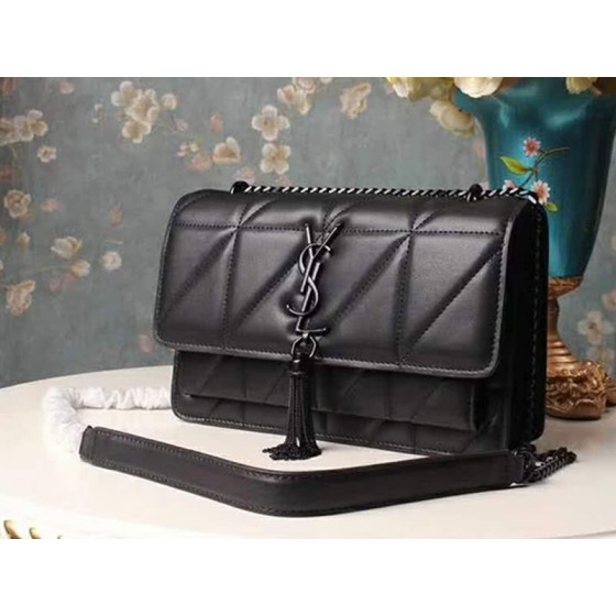 Saint Laurent Jamie Medium Carre Rive In Clafskin Black