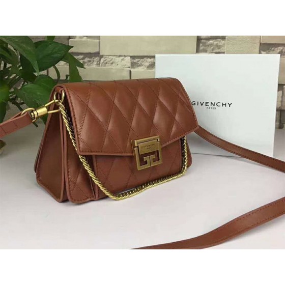 Givenchy gv3 Calfskin Quilted Leather Flap Bag Camel