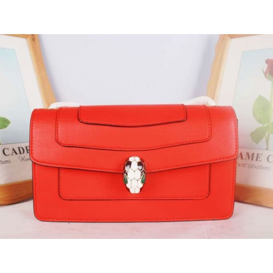 Bvlgari Flap Cover Serpenti Forever 22cm Calfskin Red