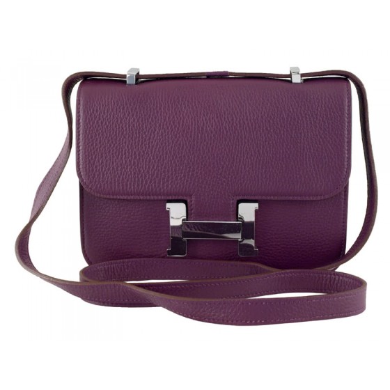 Hermes Constance 23 Single Shoulder Bag Togo Leather Purple