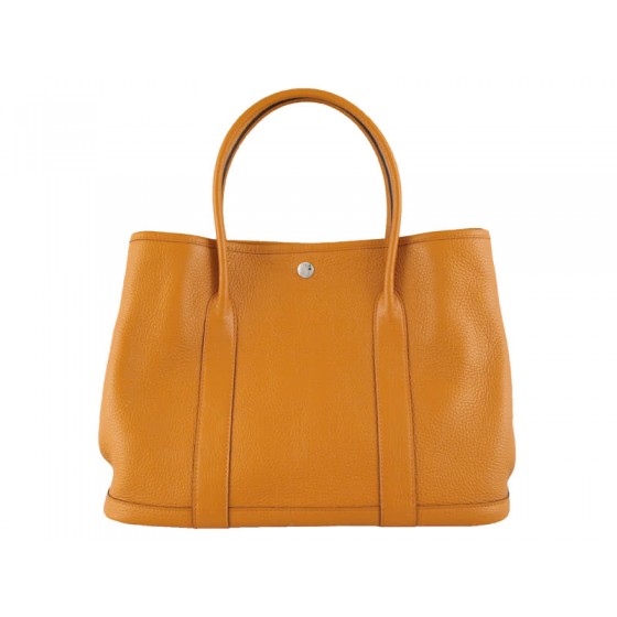 Hermes Garden Party Togo Leather Tote Bag Orange