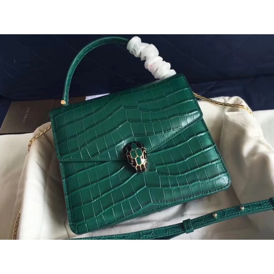 Bvlgari Flap Cover Serpenti Forever 20cm Croco Green