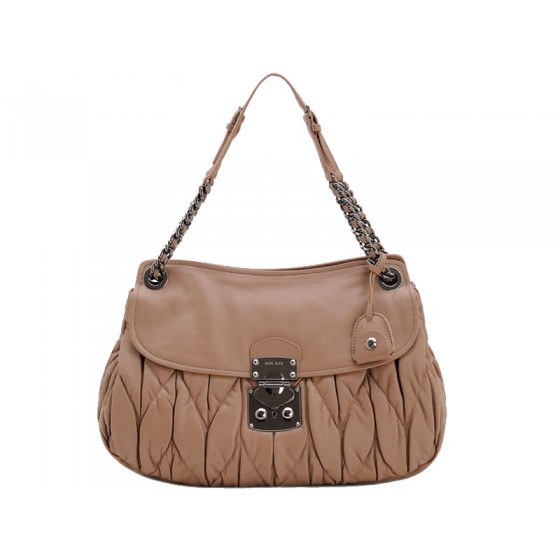 Miu Miu Matelasse Shoulder Bag Brown