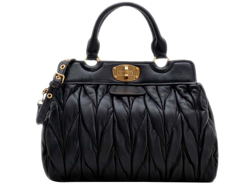 Miu Miu Matelasse Double Handle Satchel Black 1