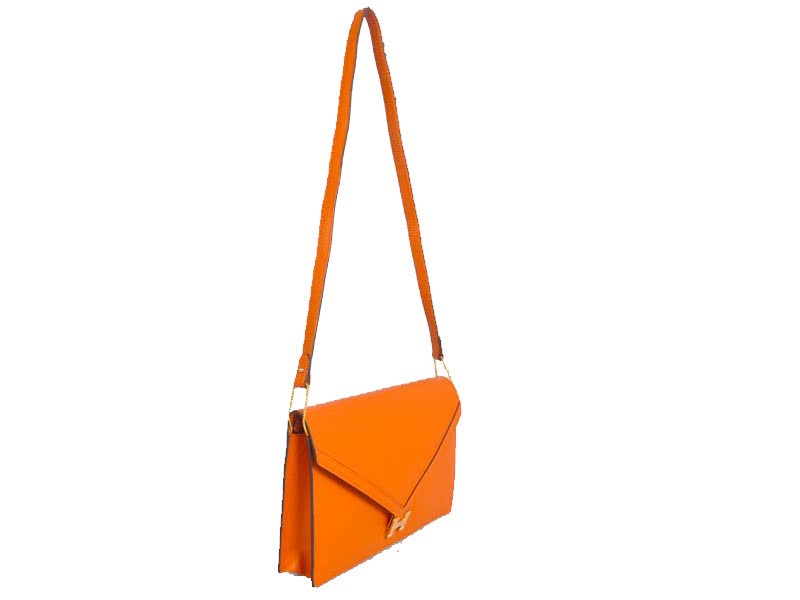 Hermes Pilot Envelope Clutch Orange With Gold Hardware 2
