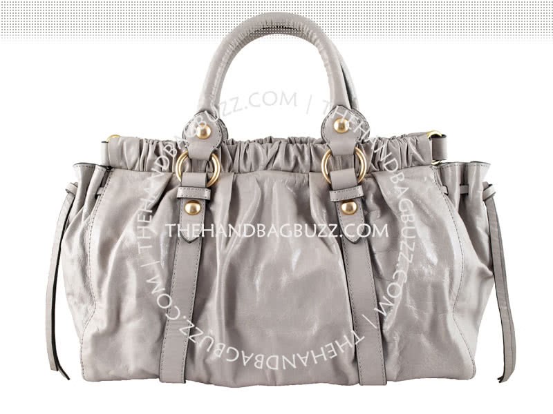 Miu Miu Cowhide Leather Tote Grey 4