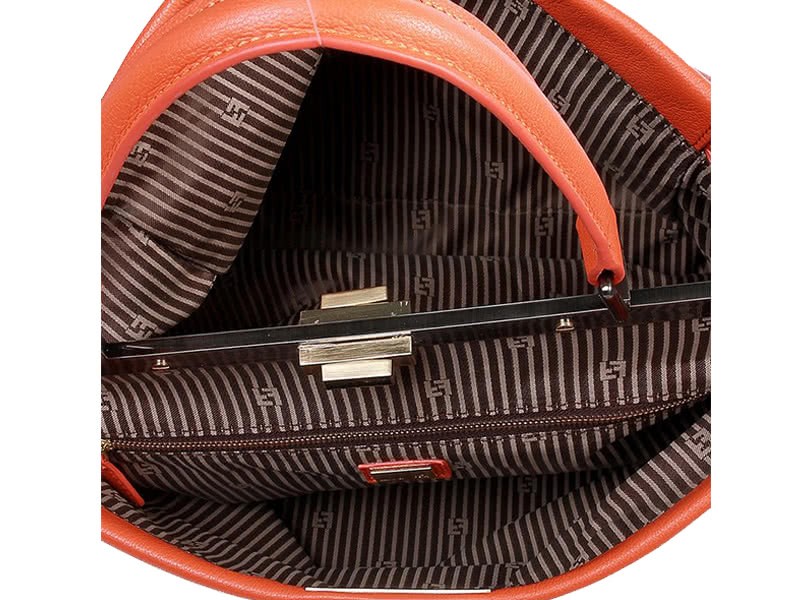 Fendi Peekaboo Calfskin Leather Bag Brown 6