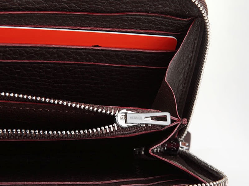 Hermes Zipper Wallet Original Leather Choco 4