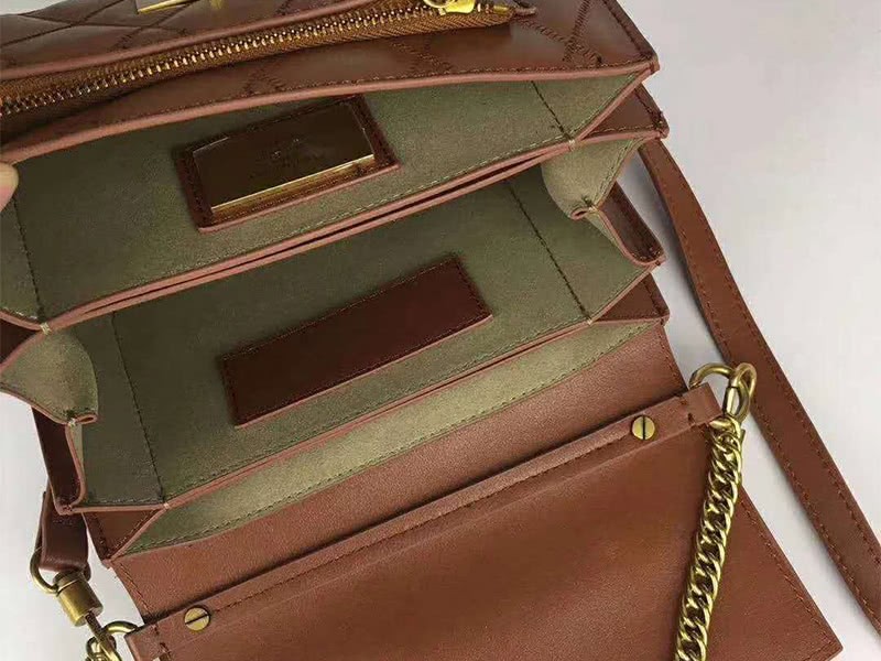 Givenchy gv3 Calfskin Quilted Leather Flap Bag Camel 8