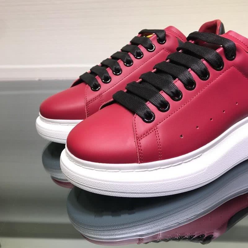 Alexander McQueen Sneakers Leather Red Upper White Sole Black Shoelaces Men 7