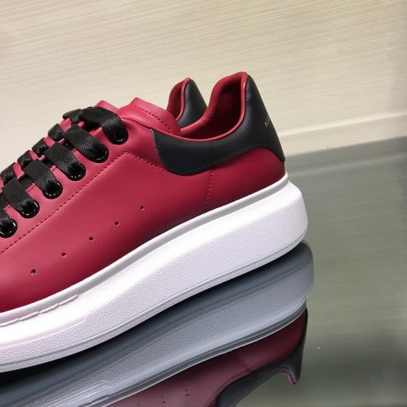 Alexander McQueen Sneakers Leather Red Upper White Sole Black Shoelaces Men 9
