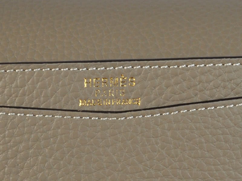 Hermes Pilot Envelope Clutch Grey With Gold Hardware 11
