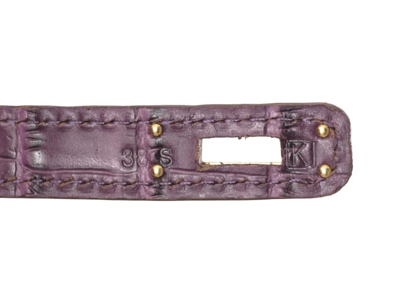 Hermes Matte Kelly Pochette Crocodile Purple 8